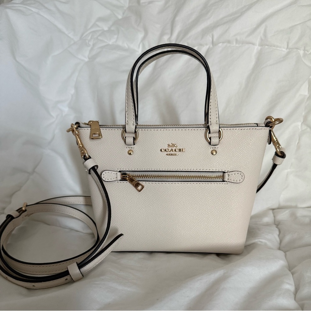 COACH Mini Gallery Crossbody Chalk Leather C9948 NWT